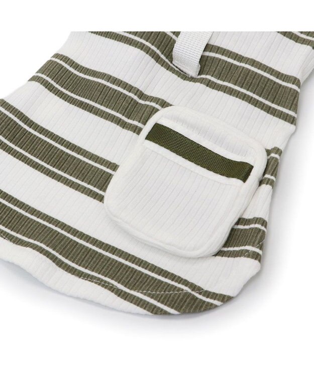 PET PARADISE ペットパラダイス 縞のびのびリブＴシャツ 小型犬 グリーン