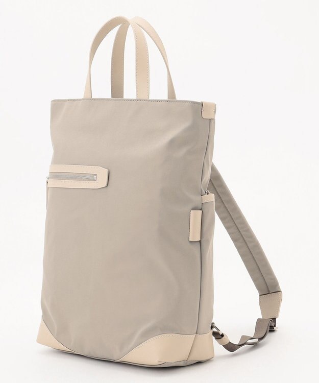 Y'SACCS アシメファスナーポケットリュック ベージュ