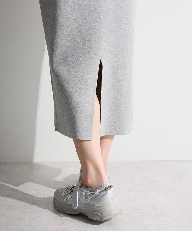 Green Parks ニットタイトスカート Gray Mixture