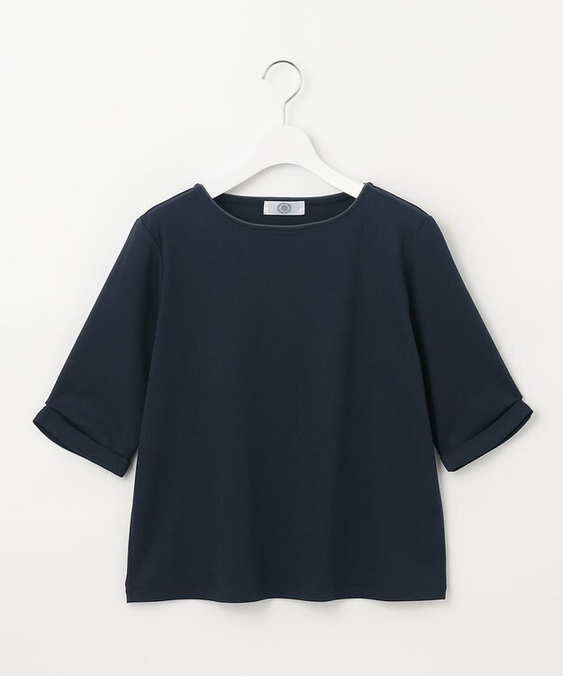 J.PRESS LADIES 【接触冷感・UVケア】スムースジャージー タックスリーブ カットソー ネイビー系