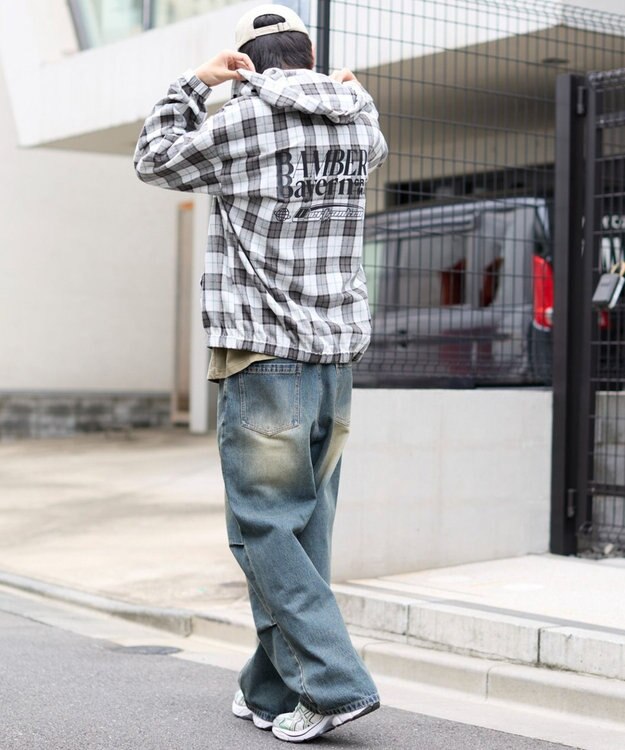 WEGO 【S～Lサイズ展開/ウエスト調整可】パラシュートデニムパンツ デニム中濃加工色