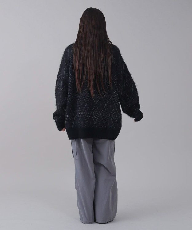 WEGO 【ユニセックス着用ITEM】アーガイルニットポロ ブラック