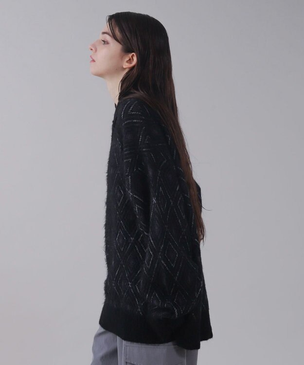 WEGO 【ユニセックス着用ITEM】アーガイルニットポロ ブラック