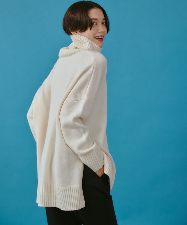 UNFILO 【洗える】マイニチカラー ニット ホワイト系