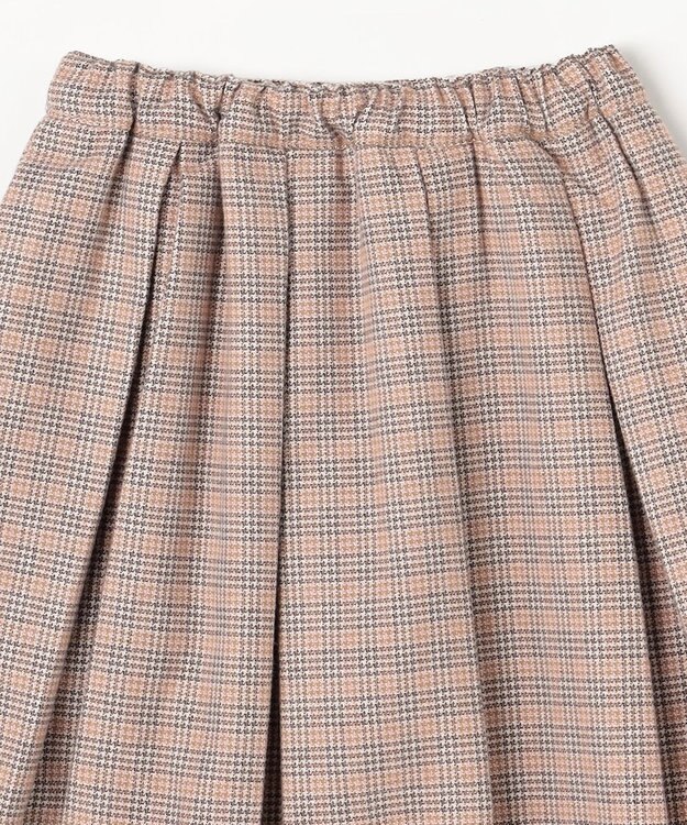 ANY KIDS リボン×チェック プリーツスカパン ブラウン×チェック