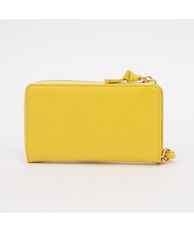 UNBILLION ペルケ perche / ドット型押しL字ロングストラップウォレット イエロー