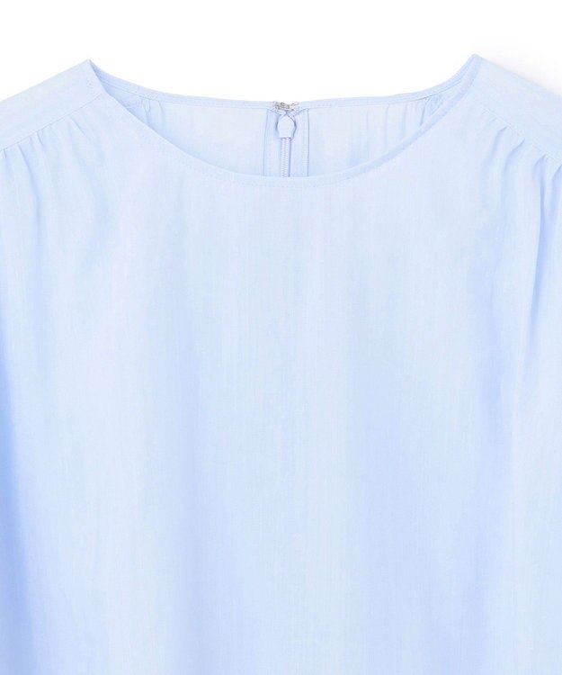 BEIGE， 【洗える】PAULINE / タックギャザーリネンボリュームブラウス Sax