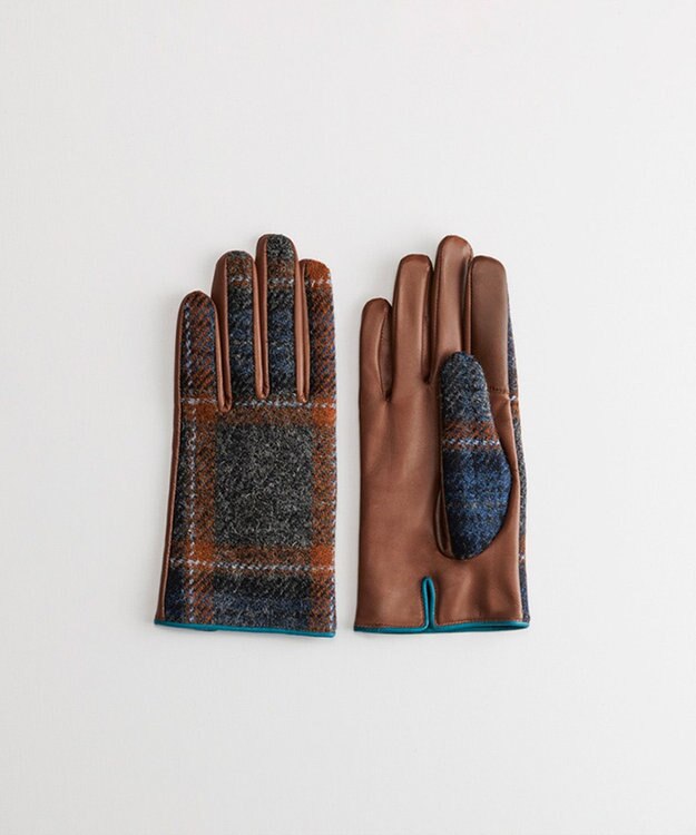 ORuKuBET Harris Tweed グローブ(WOMEN)【日本製・保湿成分/スクワラン加工・ 抗菌機能・タッチパネル対応】 ネイビー