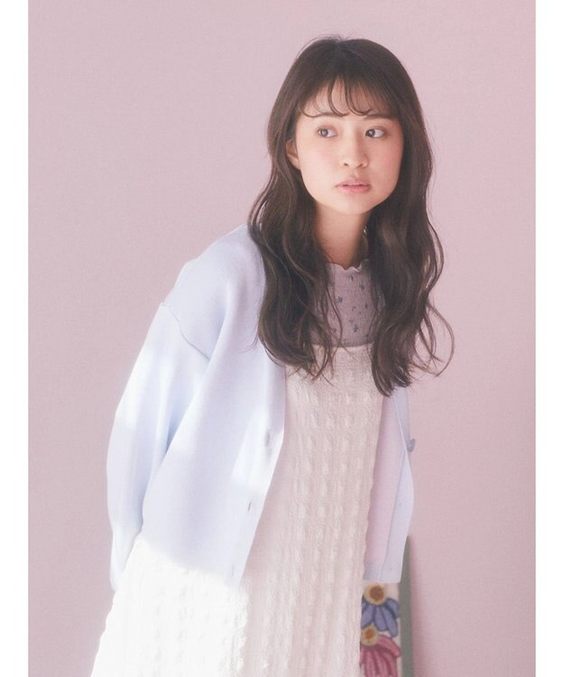 earth music&ecology バイカラースポンディッシュカーディガン Sax