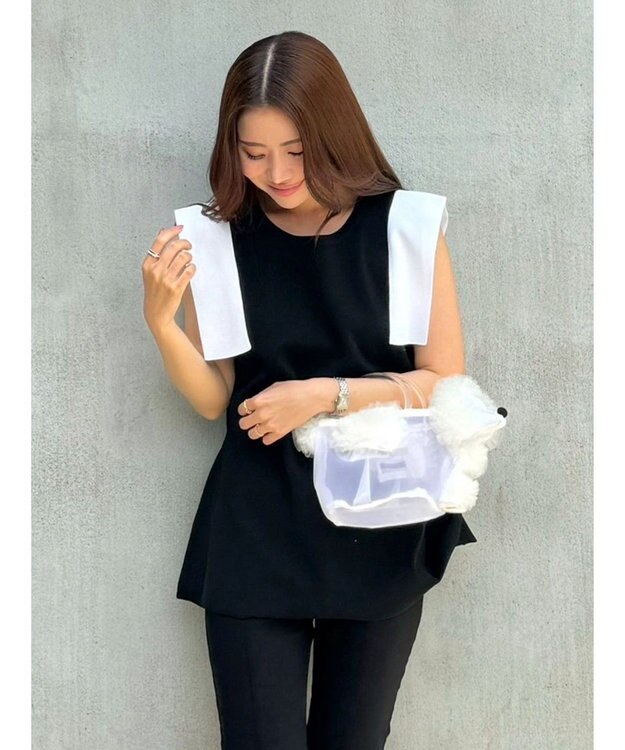 Green Parks ミラノリブノースリーブニットプルオーバー B