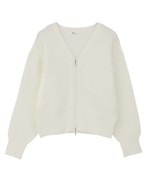 CRAFT STANDARD BOUTIQUE ワッフルニットジップカーディガン White