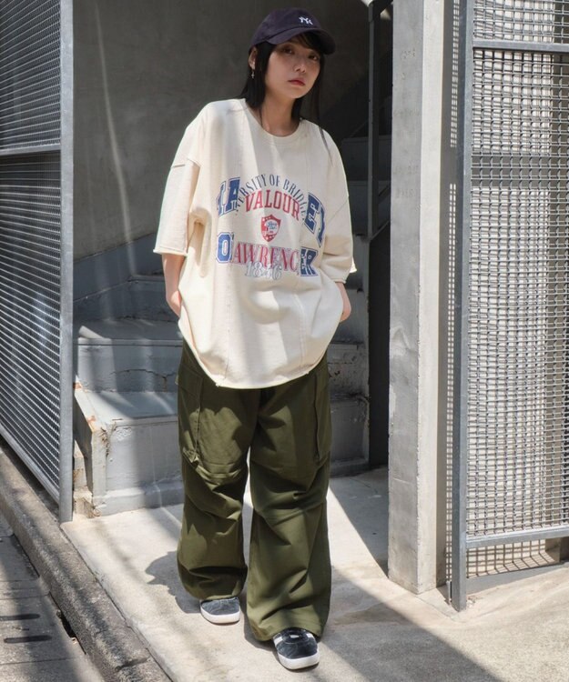 WEGO 【ユニセックス着用ITEM/MLサイズ展開】ドッキングカレッジスウェT（SS） オフホワイト