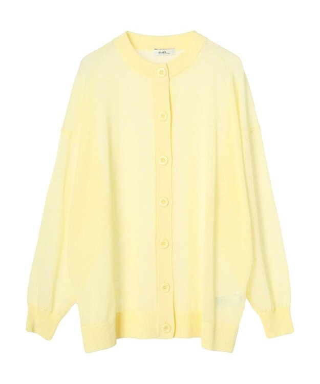 earth music&ecology シアーニットカーディガン Light Yellow