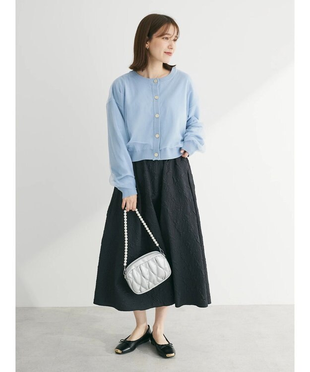 Green Parks ・ＥＬＥＮＣＡＲＥ　ＤＵＥ　２ｗａｙチュールレイヤーカーデ Sax