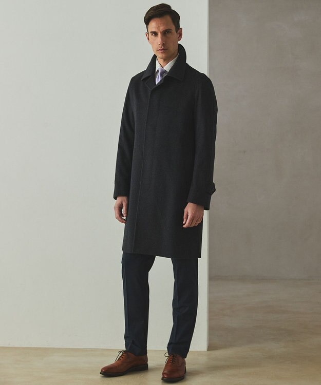 GOTAIRIKU GOLD LABEL/WEB&一部店舗限定【COLOMBO】ピュアカシミヤ ステンカラーコート ブラック系