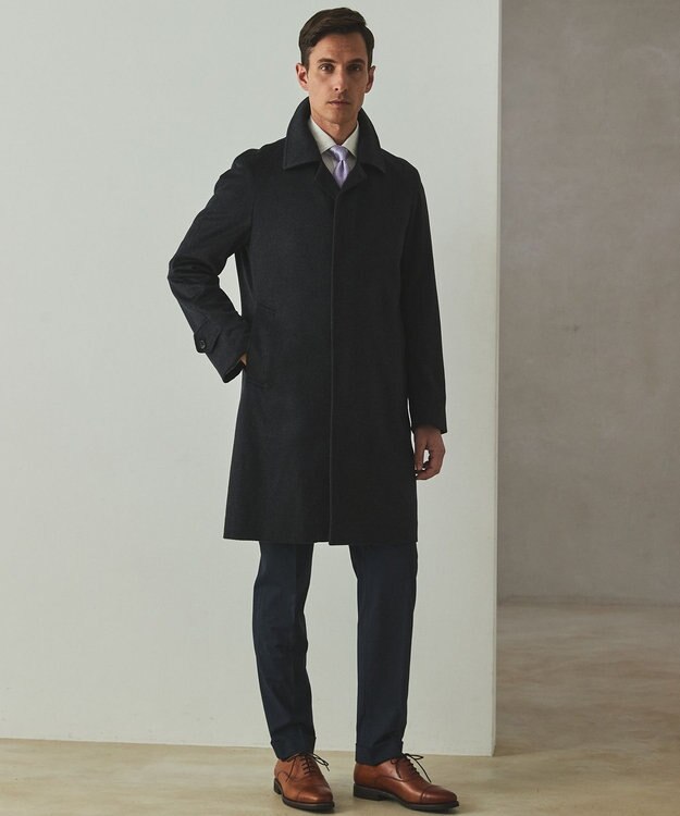 GOTAIRIKU GOLD LABEL/WEB&一部店舗限定【COLOMBO】ピュアカシミヤ ステンカラーコート ブラック系