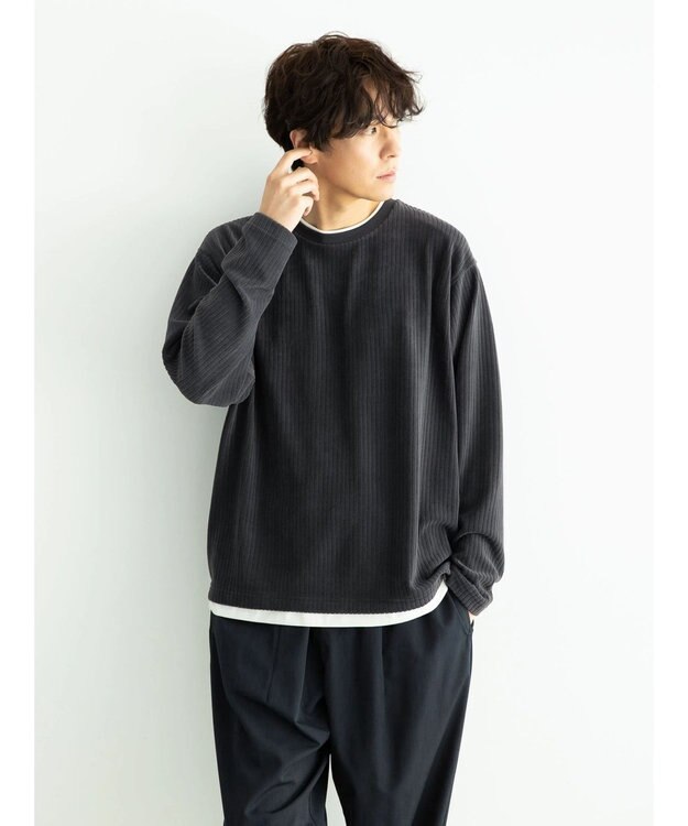 CRAFT STANDARD BOUTIQUE カットコールフェイクレーヤードプルオーバー Charcoal Gray