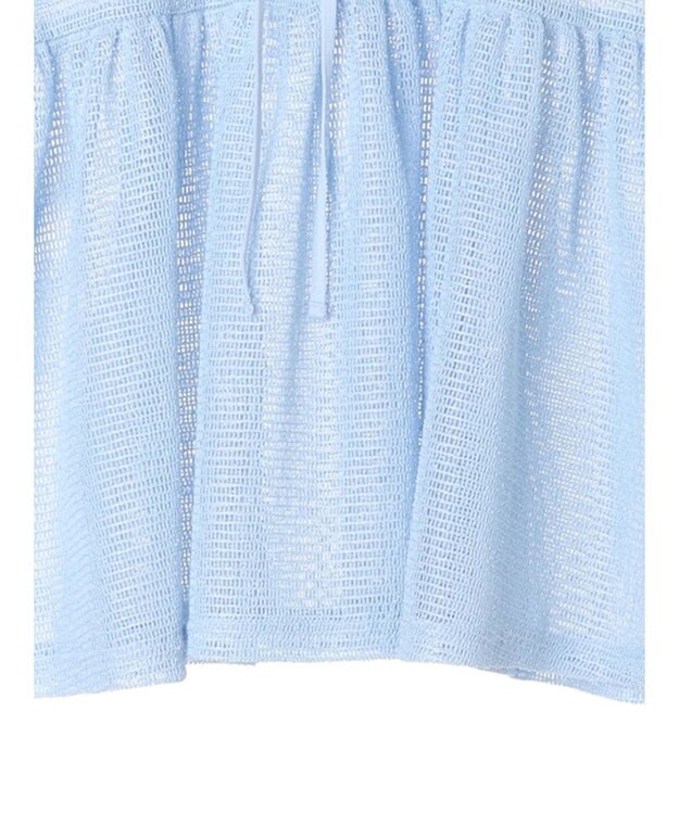 earth music&ecology マルチｗａｙカラーメッシュブラウス Light Blue