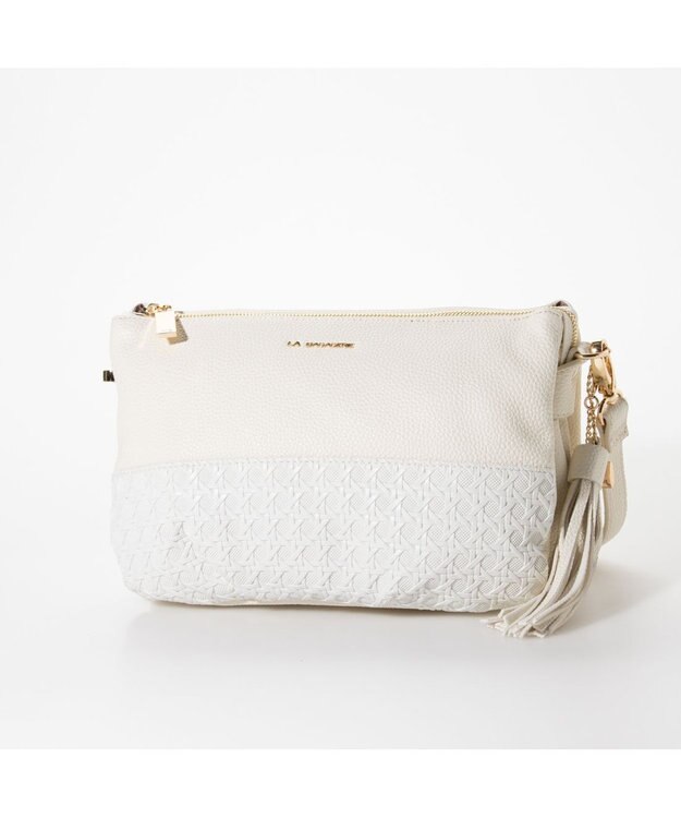 LA BAGAGERIE メッシュコンビポシェット ホワイト