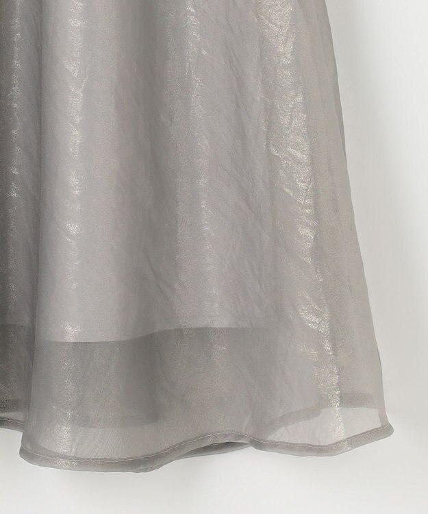 ANY SIS 箔ヴィンテージライクシフォン スカート ライトグレー