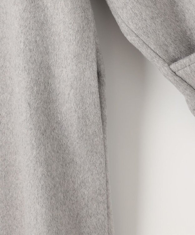 Feroux ウール混 Aラインコート ライトグレー系