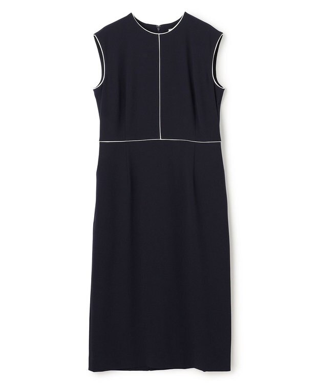 BEIGE， 【セットアップ対応】CINDY / クルーネックドレス Navy x White
