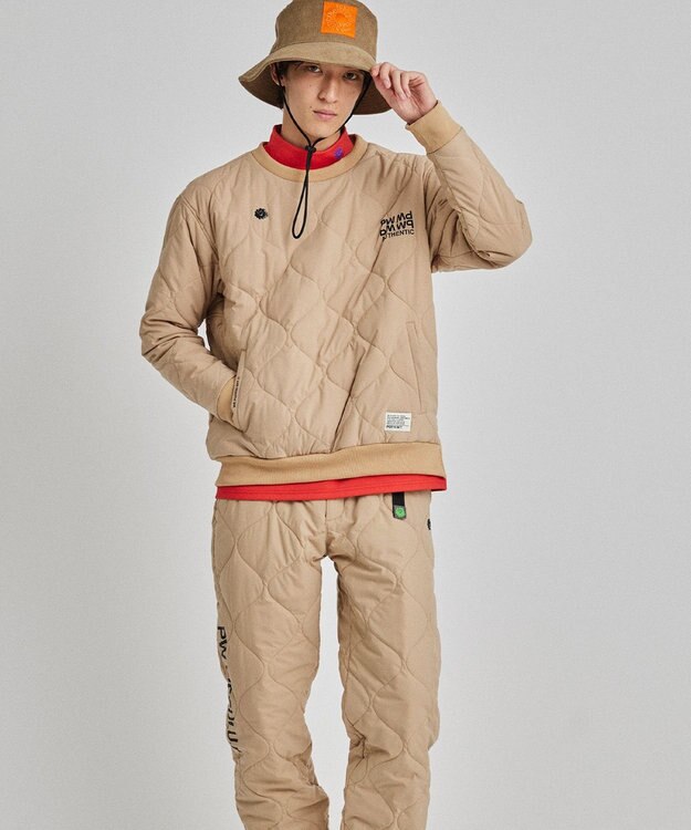 PW CIRCULUS 【MEN】ひょうたんキルティング中綿ブルゾン ベージュ系