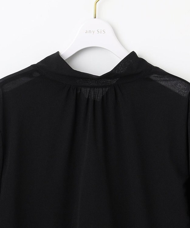 ANY SIS 【前後着用可能】シアー2WAYボウタイ プルオーバー ブラック