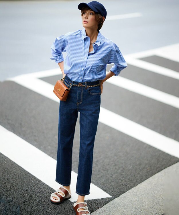 23区 【CLASSY.1月号掲載】CANCLINI ベーシック シャツ マルチストライプ