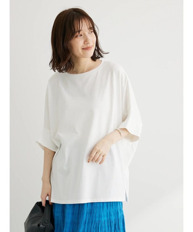 Green Parks ドルマンカット５分袖プルオーバー Off White