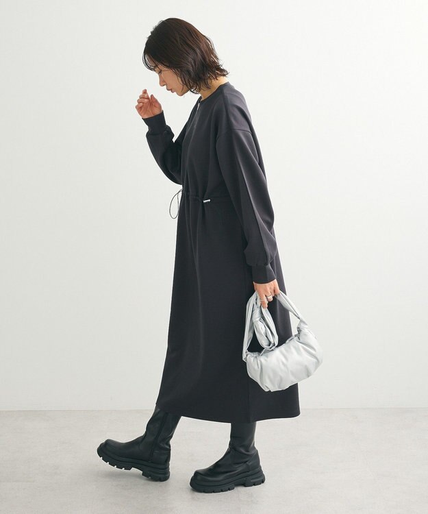 Green Parks ハーフＺＩＰトラックワンピース Charcoal Gray