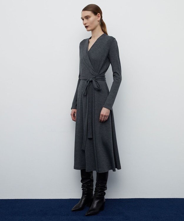 BEIGE， 【S-size】SEINE / カシュクールドレス C.Gray