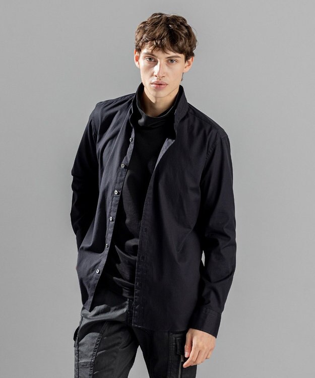 JOSEPH HOMME 80/2オックス　ウイングカラーシャツ ブラック系