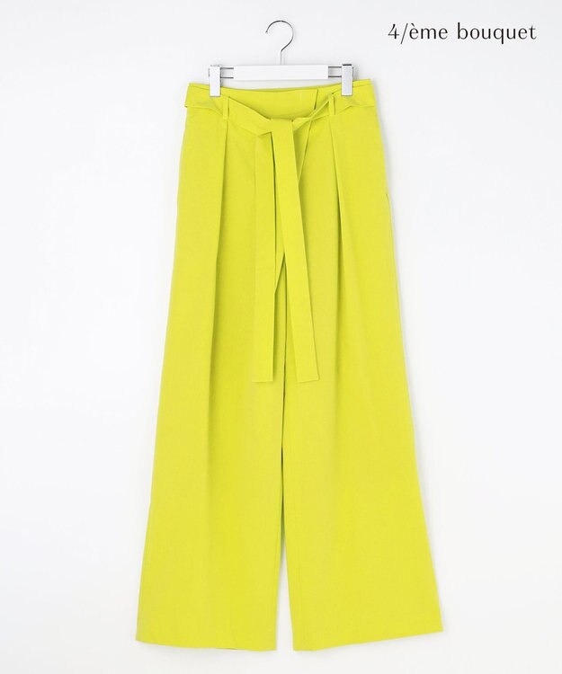 自由区 【カトリエムブーケ】Envelopper ワイドストレートラップパンツ グリーン