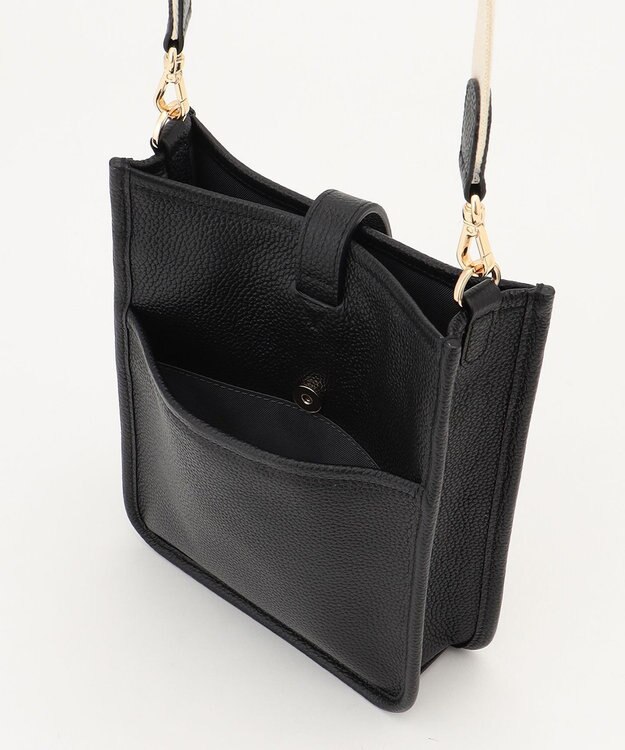 LA BAGAGERIE スクエアレザーミニショルダーバッグ ブラック