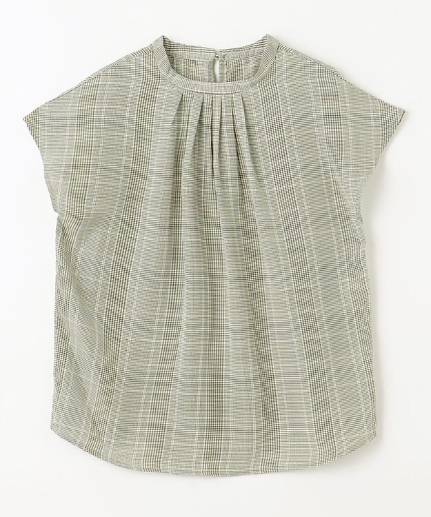 ANY 【洗濯機可能】プリントブラウス モカ系チェック