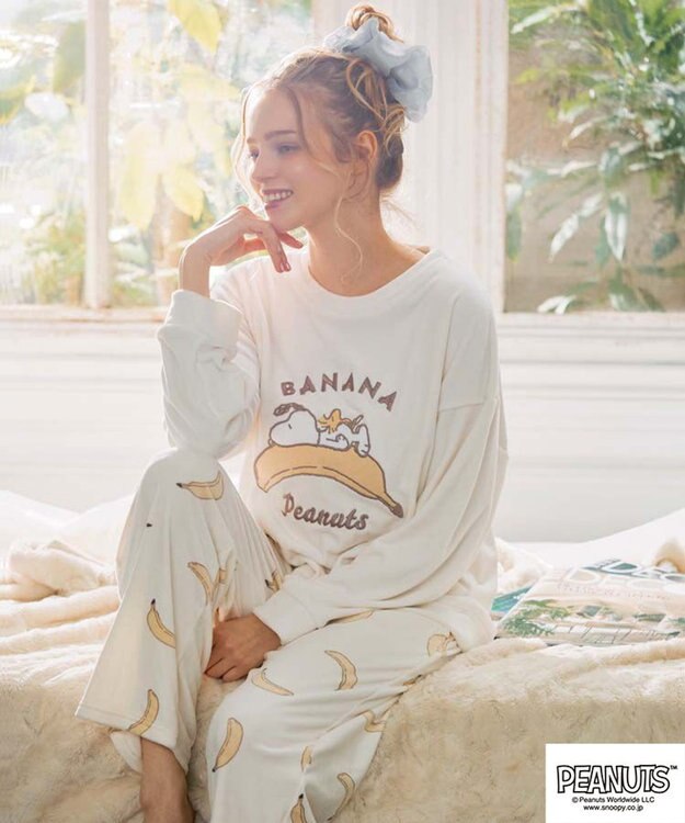 San-ai Resort（三愛水着楽園） 【スヌーピー】【PEANUTSピーナッツ】バナナルームウエア クリーム