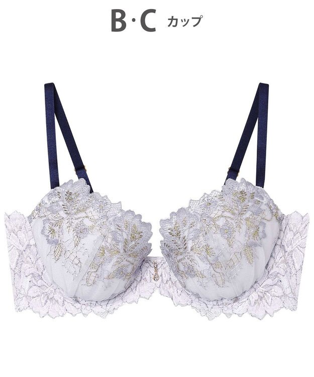 AMPHI ブラジャー ふっくらまる胸キープ 脇高設計 脇・背中スッキリ Gカップまで対応 大きいサイズ 【Hold Day Bra ホールドデイブラ】 BYJ305 アンフィ／ワコール パープル