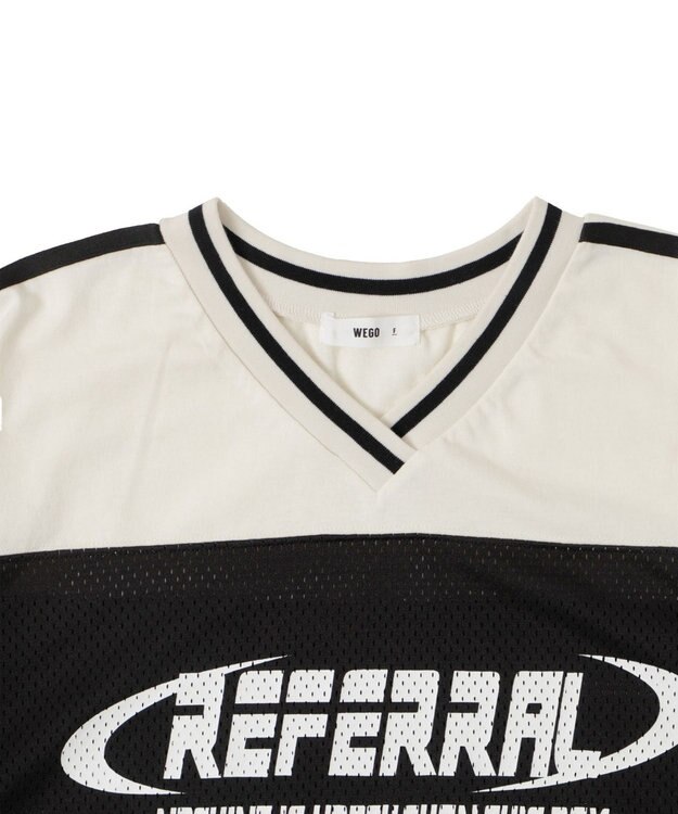 WEGO 2ライン切り替えメッシュショートT ブラック