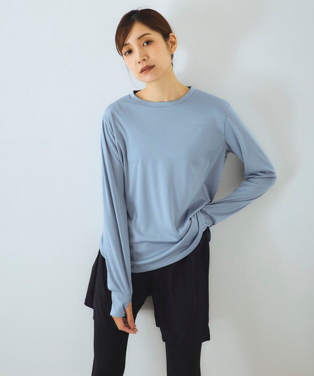 OP／FILA 【Kappa】長袖フィットネスウェアウェア 水着３点セット ブルー