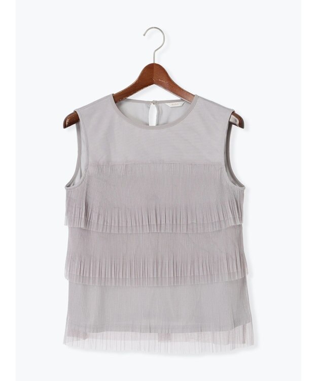 Te chichi ティアードチュールプリーツブラウス Ｓグレー