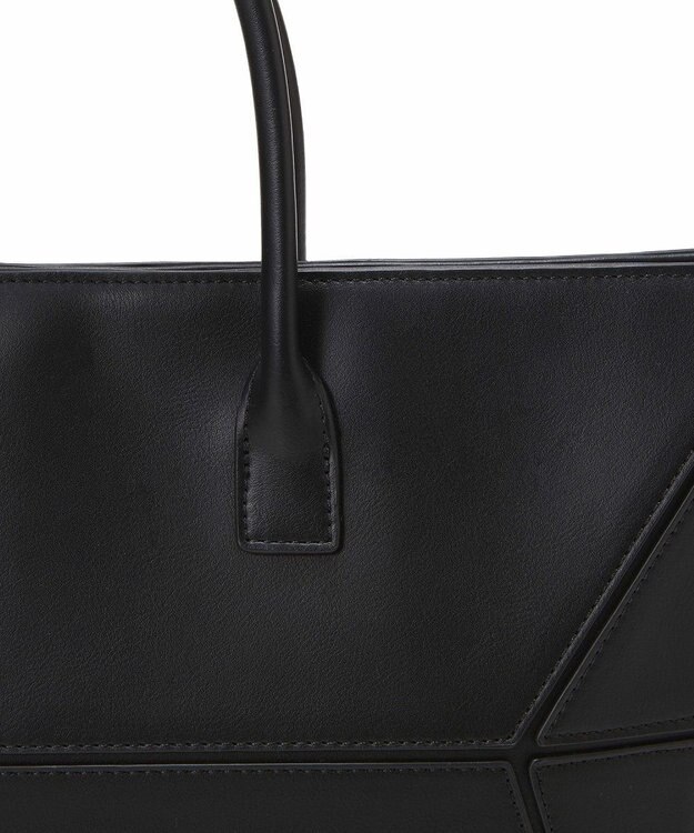 TOPKAPI 【TREASURE TOPKAPI】フェイクレザー ジオメトリック ショルダー付 トートバッグ ブラック