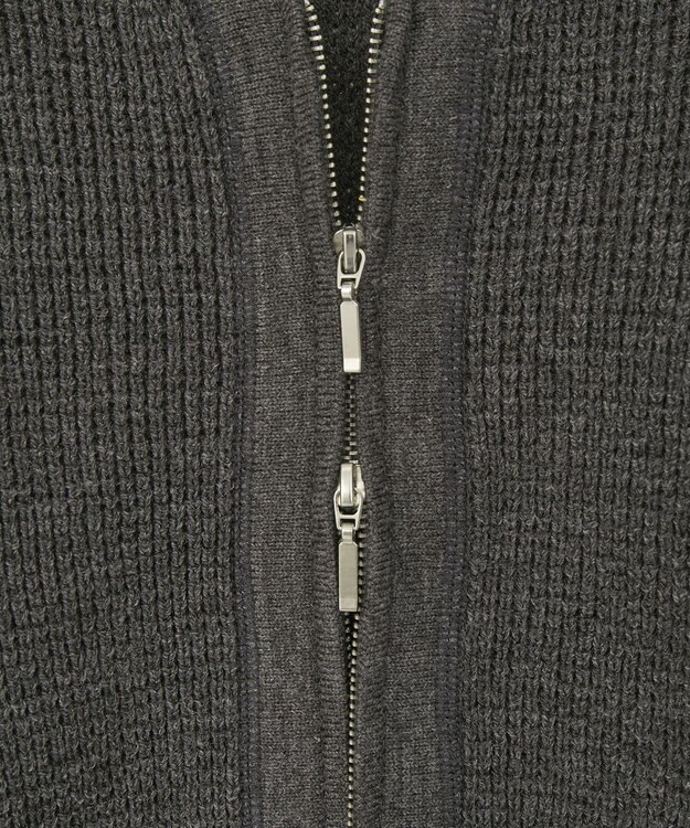 CRAFT STANDARD BOUTIQUE ワッフルニットジップカーディガン Gray