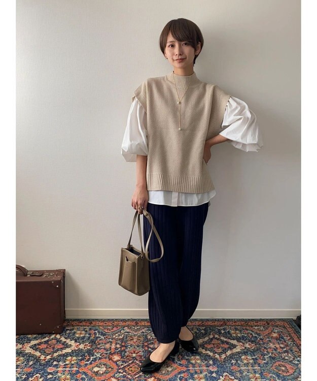 Green Parks リブニットパンツ Navy