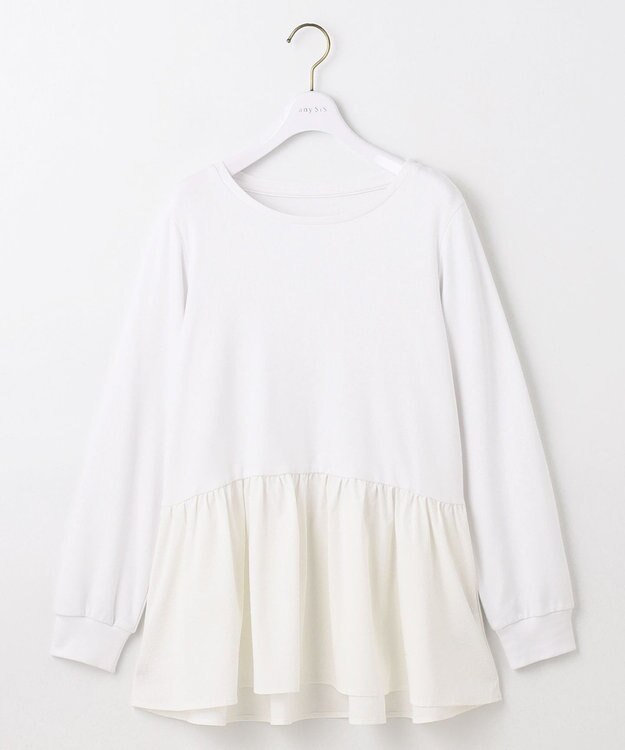 ANY SIS S スムースコンビペプラム カットソー オフドビー