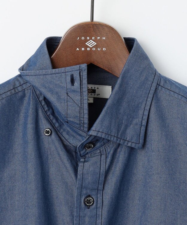 JOSEPH ABBOUD 【キングサイズ・新たな環境配慮型素材使用】サスティナブルファブリック  テンセルツイル  シャツ ネイビー系
