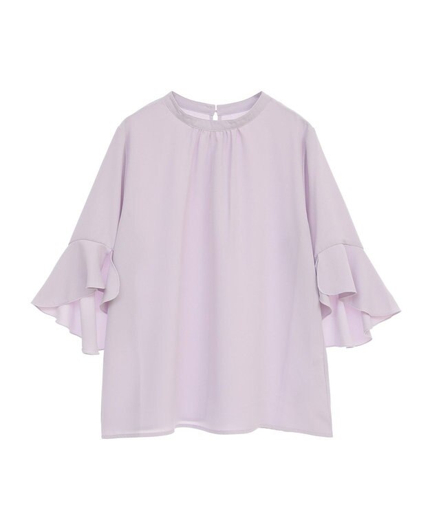 earth music&ecology フリル７分袖ブラウス Pink