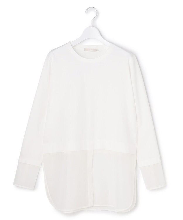 ICB L サテンラッセルコンビ カットソー オフホワイト系