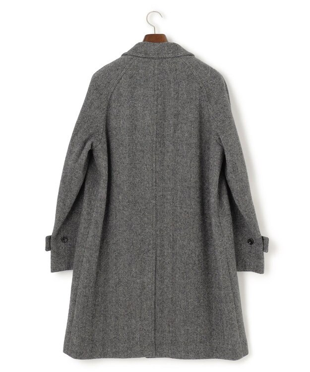 J.PRESS MEN 【JAPAN TWEED with REAL SHETLAND】ヘリンボーン バルカラーコート ブラック系2