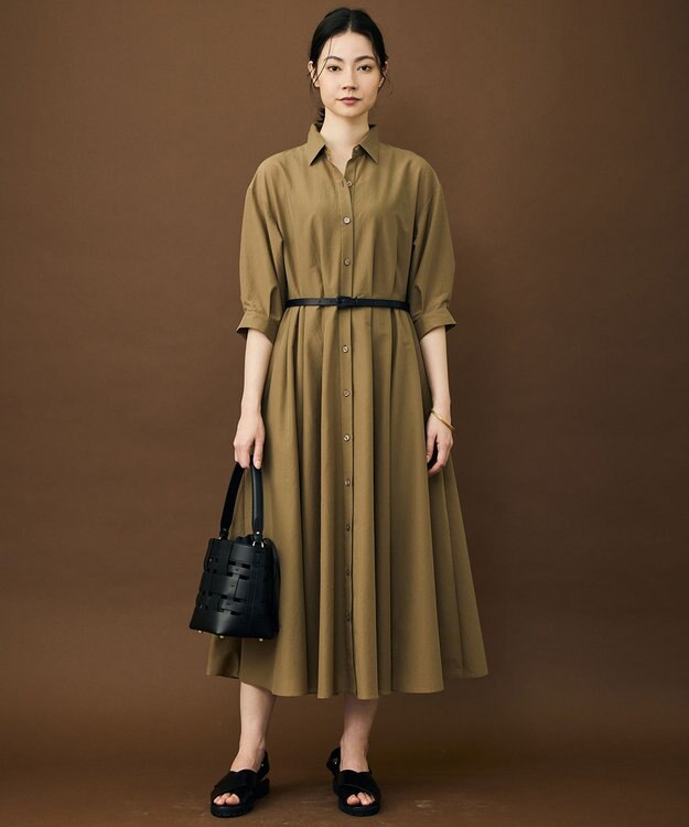 自由区 シアーボイルシャツ ワンピース ブロンズ